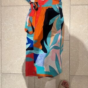 Mara Hoffman Red and Orange Swim Sarong